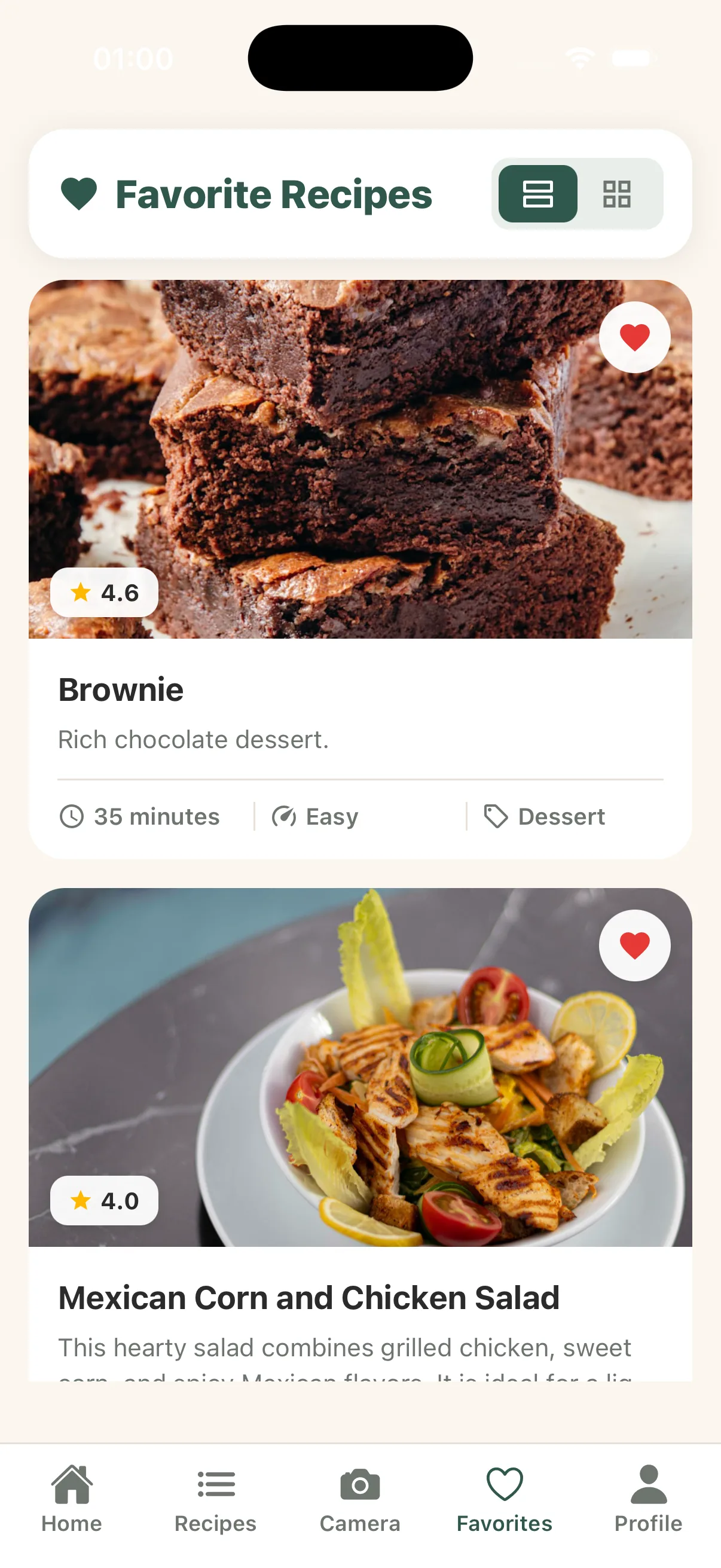 AI Chef mobil uygulamasının ana ekranı 3